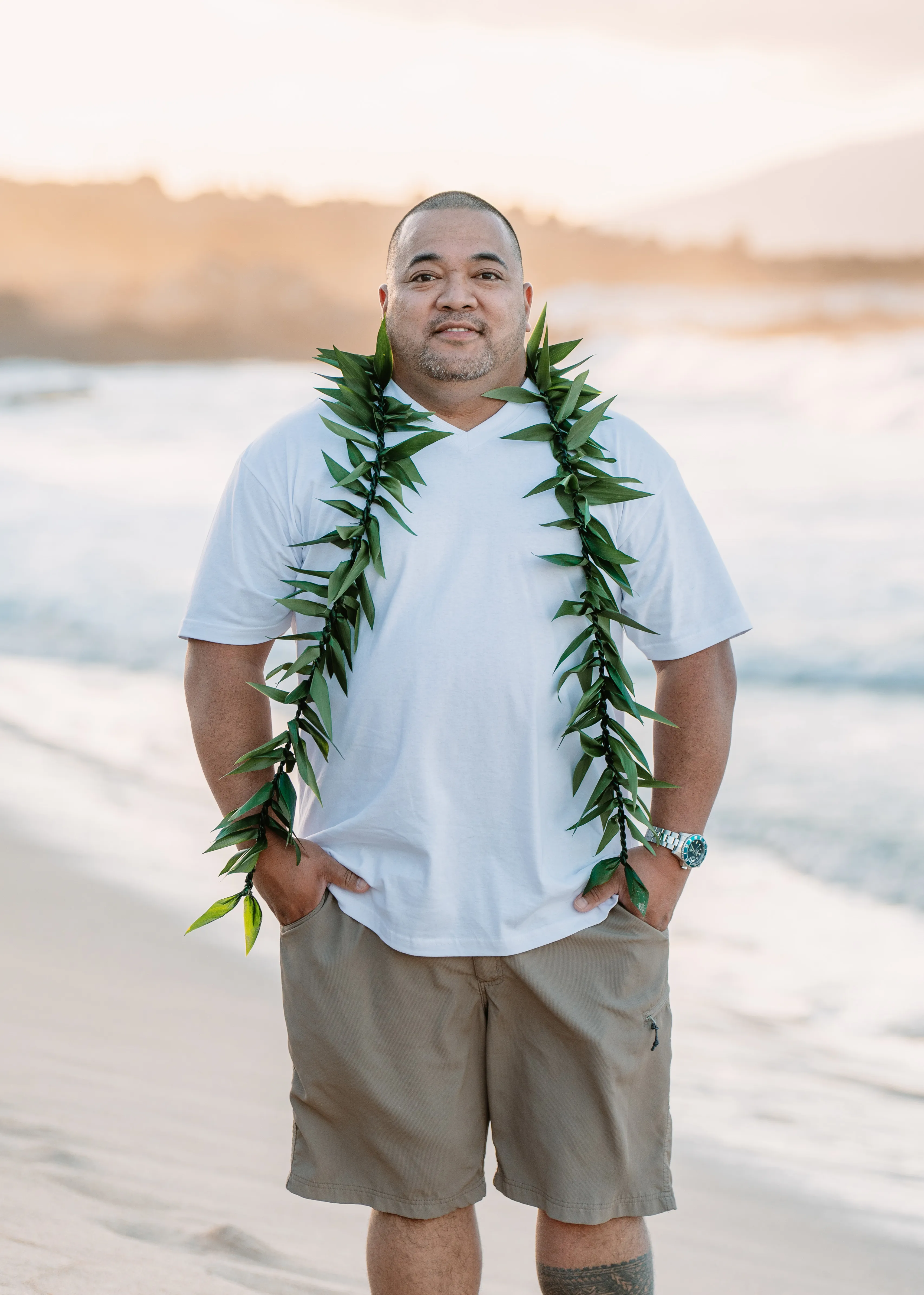 Ti Leaf Lei - Maile Style image